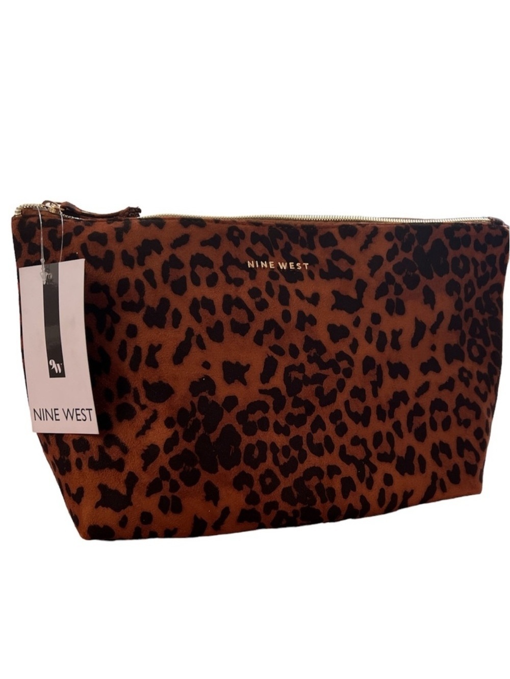 Nine West Travel Cosmetic Bag Animal Print NEW